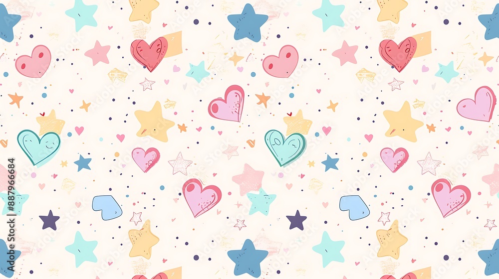 Cute Stars and Hearts Pattern Cute Stars and Hearts Pattern