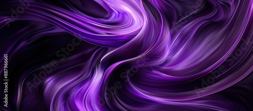 Vibrant shades of black and purple swirl elegantly in this mesmerizing copy space image