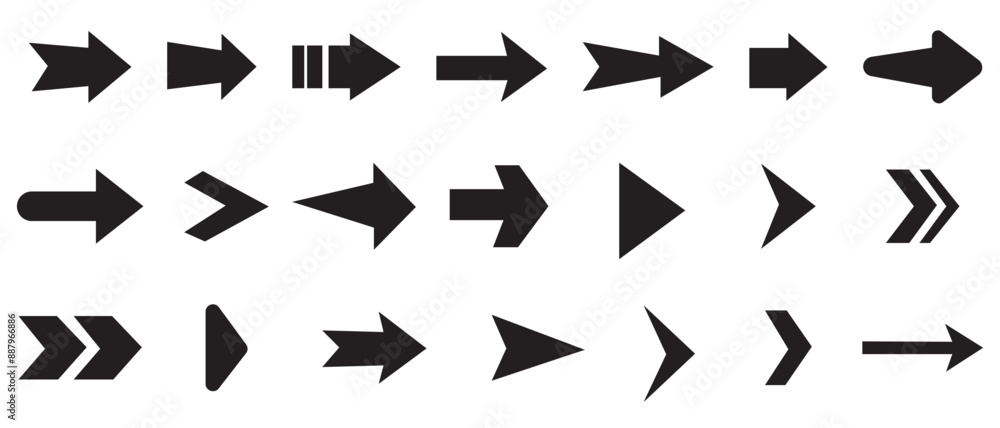Arrows icon vector collection mega bundle set. Set of black vector arrows. Set of vector arrows. Modern simple arrows. Vector illustration.
Arrows icon vector collection mega bundle set. Set of black vector arrows. Set of vector arrows. Modern simple arrows. Vector illustration.