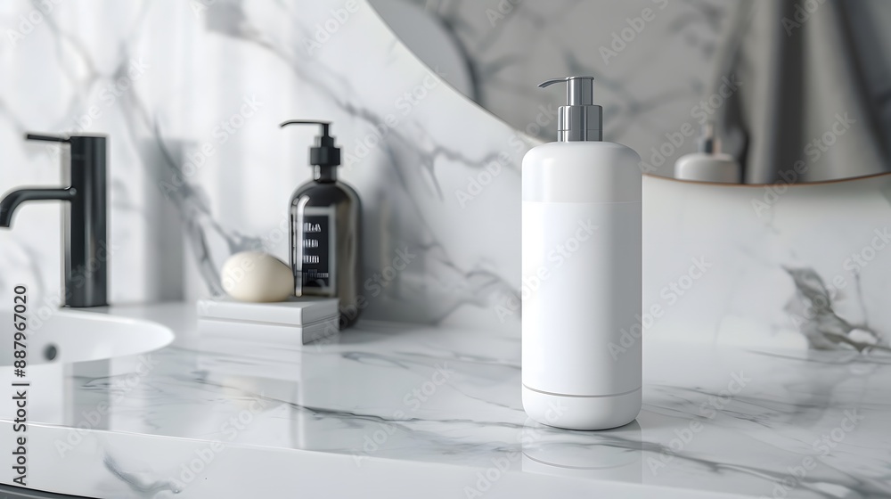 Blank Label Shampoo Bottle A sleek shampoo bottle Blank Label Shampoo Bottle A sleek shampoo bottle