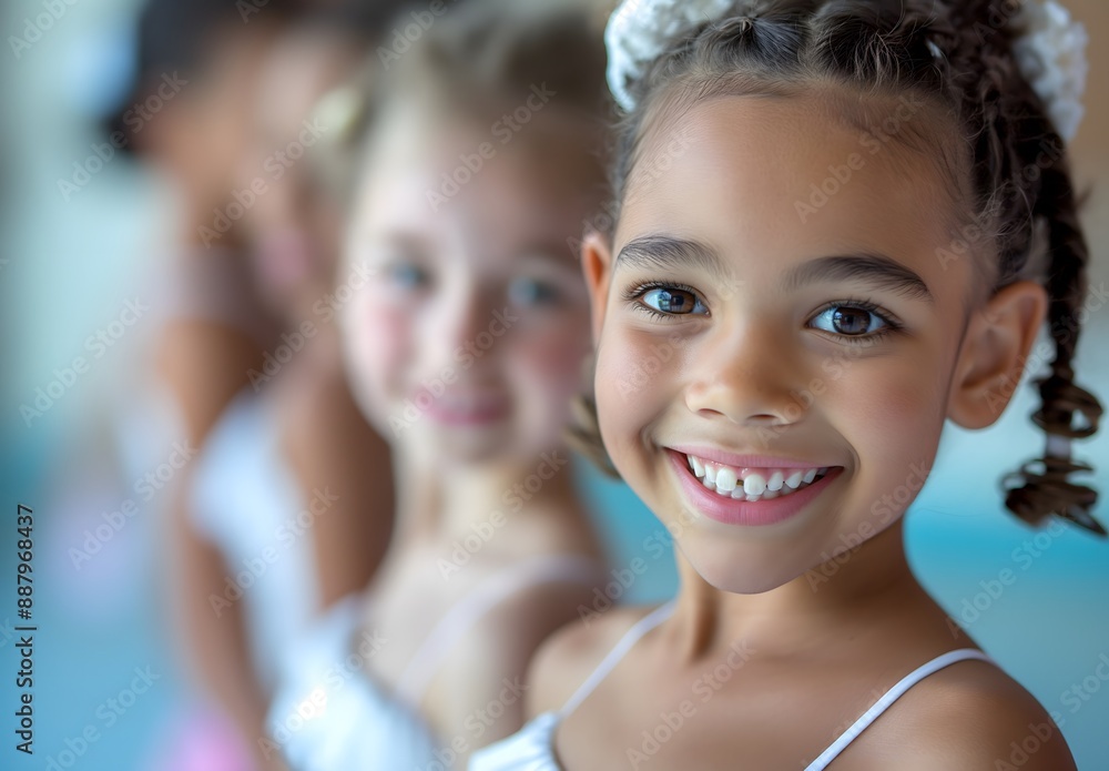 Smiling young ballerinas in dance class Smiling young ballerinas in dance class
