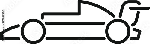 Minimalist racing car logo representing speed and competition