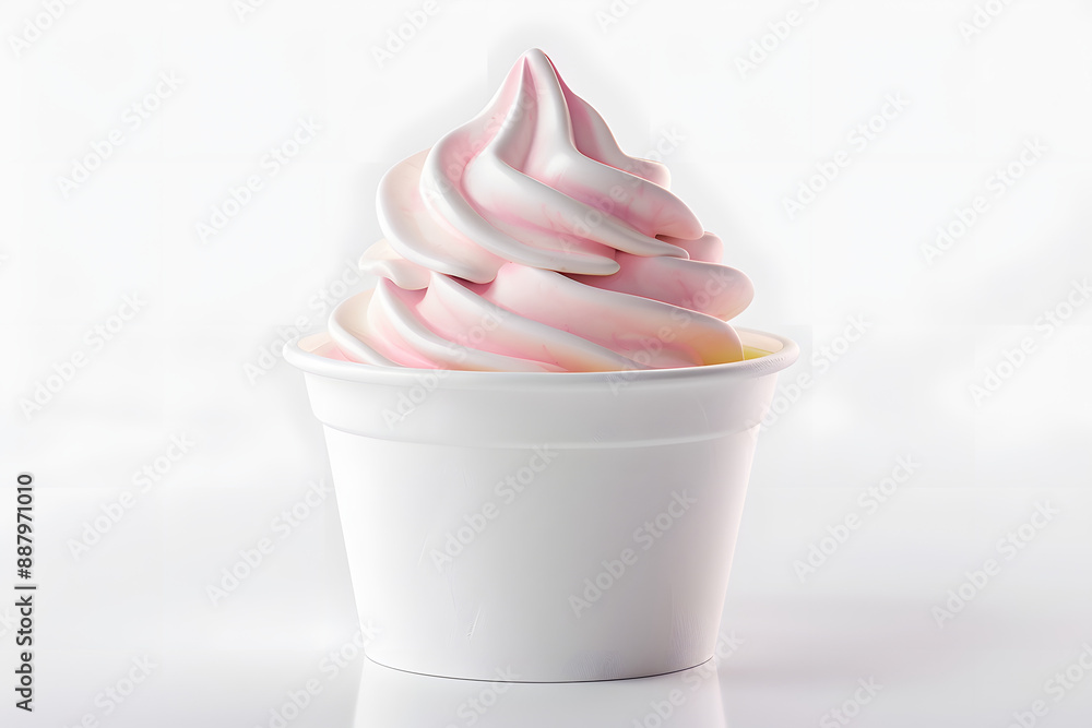 Soft serve ice cream in cup on white background Soft serve ice cream in cup on white background