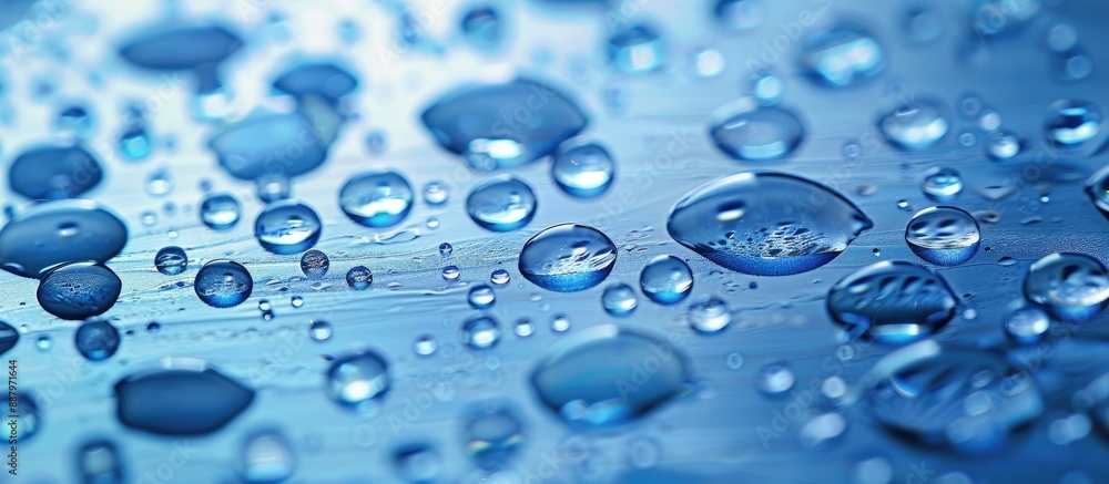 Close up shot of water droplets on a glass surface with selective focus showcasing ample copy space image Close up shot of water droplets on a glass surface with selective focus showcasing ample copy space image
