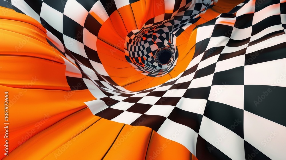 Fototapeta premium Checkered Flag Tunnel.