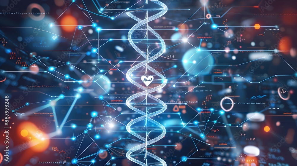 Obraz premium blood DNA technology background illustration