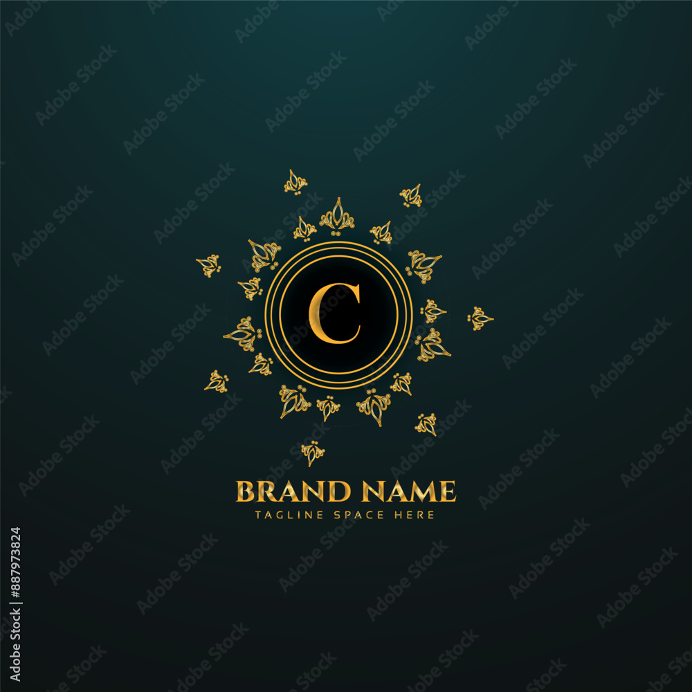 Fototapeta premium a creative logo design with golden color