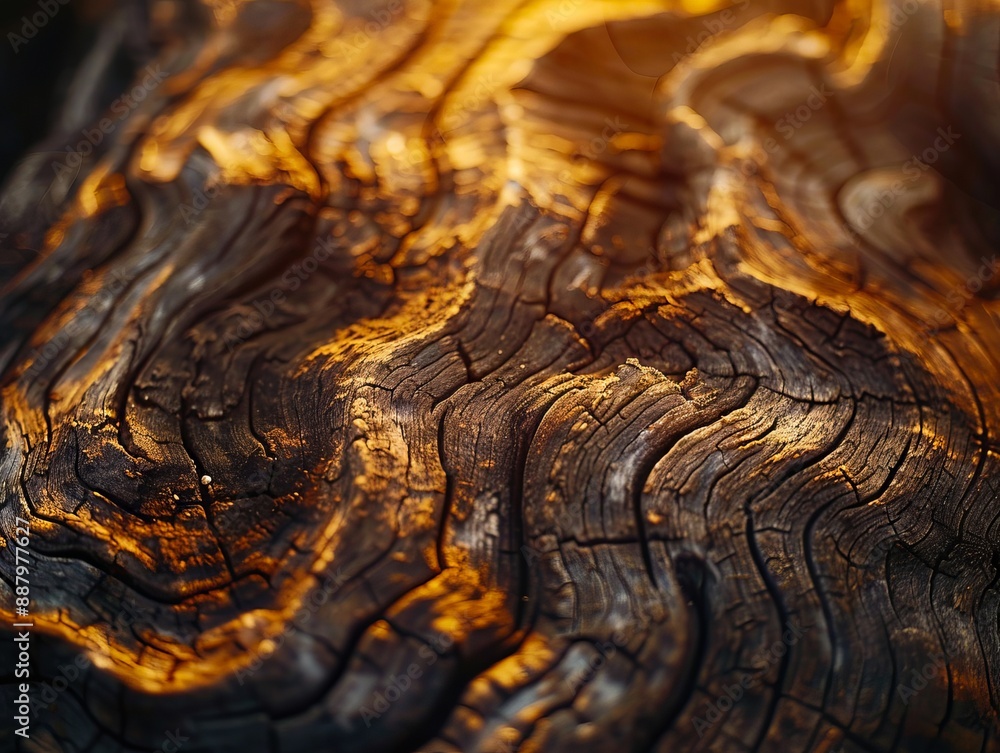 A close up of a tree trunk with sun light. A close up of a tree trunk with sun light.