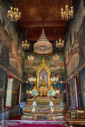 Principal Buddha image of Wat Patumwanaram in Bangkok, Thailand. A place everyone in every religion can visit. photo