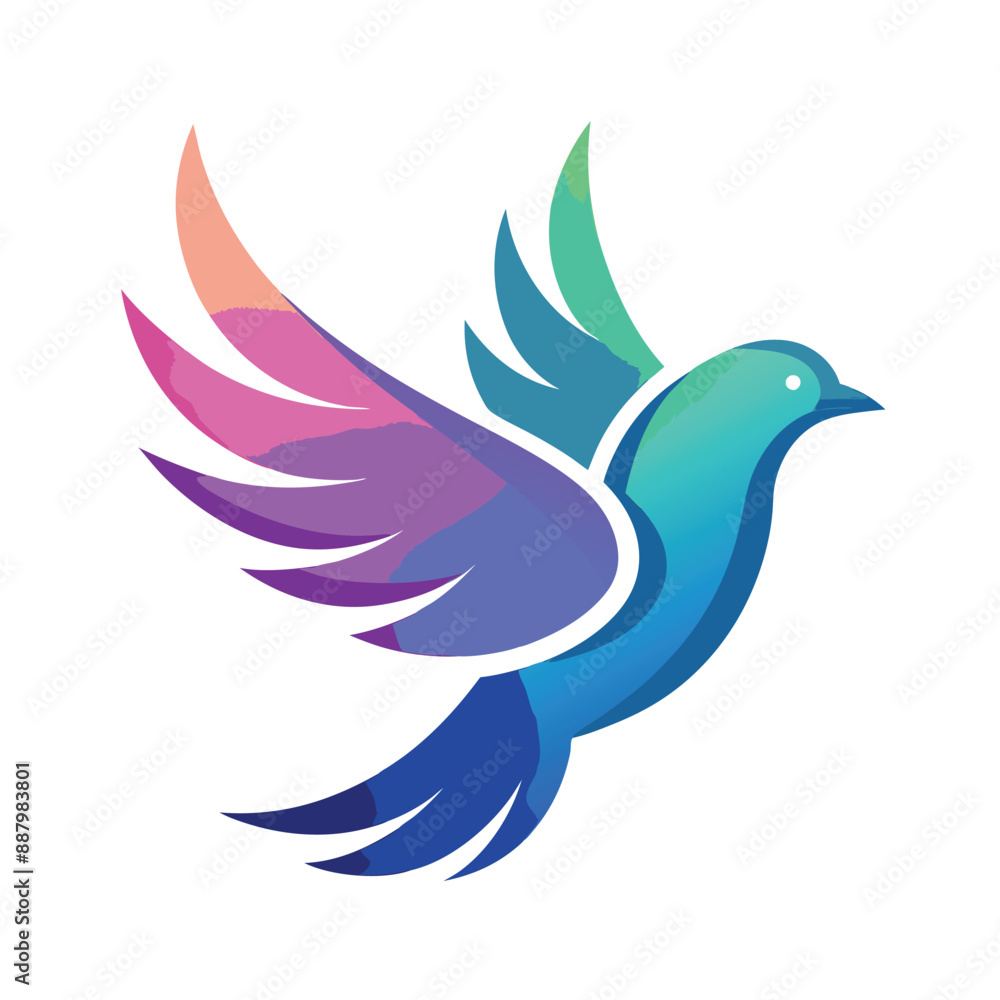 Beauty petals flat cartoon style vector logo set concept. Abstract light gradient wings symbol collection for business and startup. Colored feathers isolated icons. Ai generate Beauty petals flat cartoon style vector logo set concept. Abstract light gradient wings symbol collection for business and startup. Colored feathers isolated icons. Ai generate