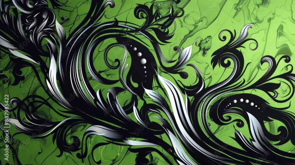 Abstract Green Swirls. Abstract Green Swirls.