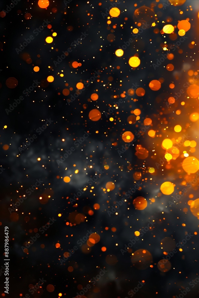 Fototapeta premium A dark background with many lights and smoke.