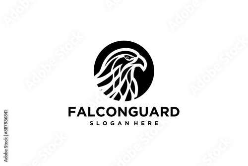 falcon, eagle security logo design template vector