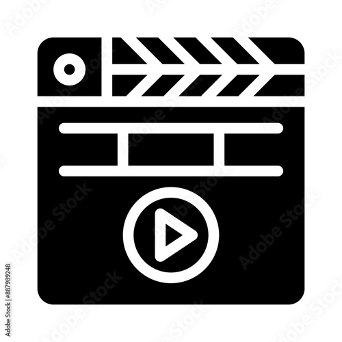 clapperboard glyph icon