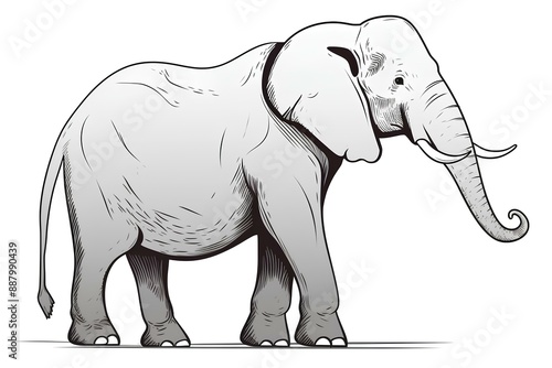 elephant isolated on white background made by midjourney