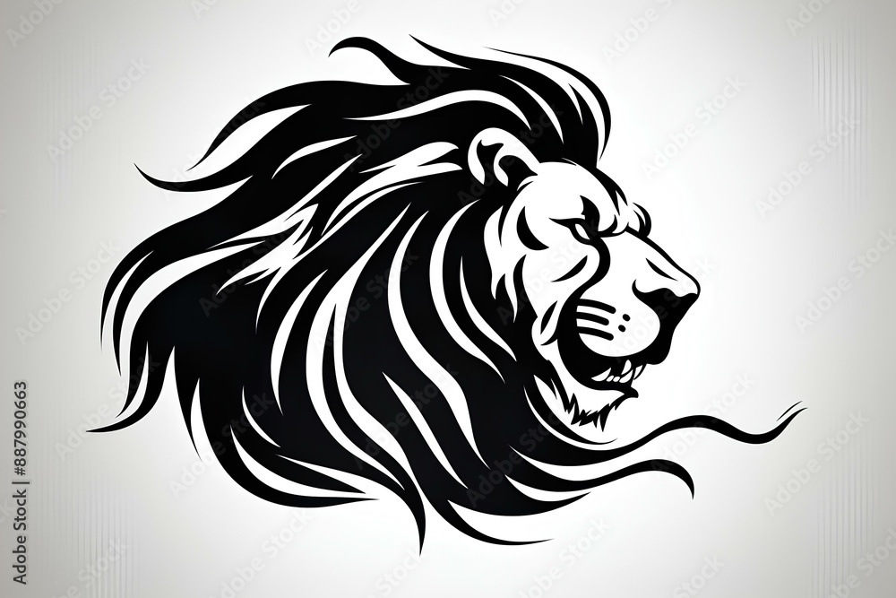 Naklejka premium lion head vector made by midjourney