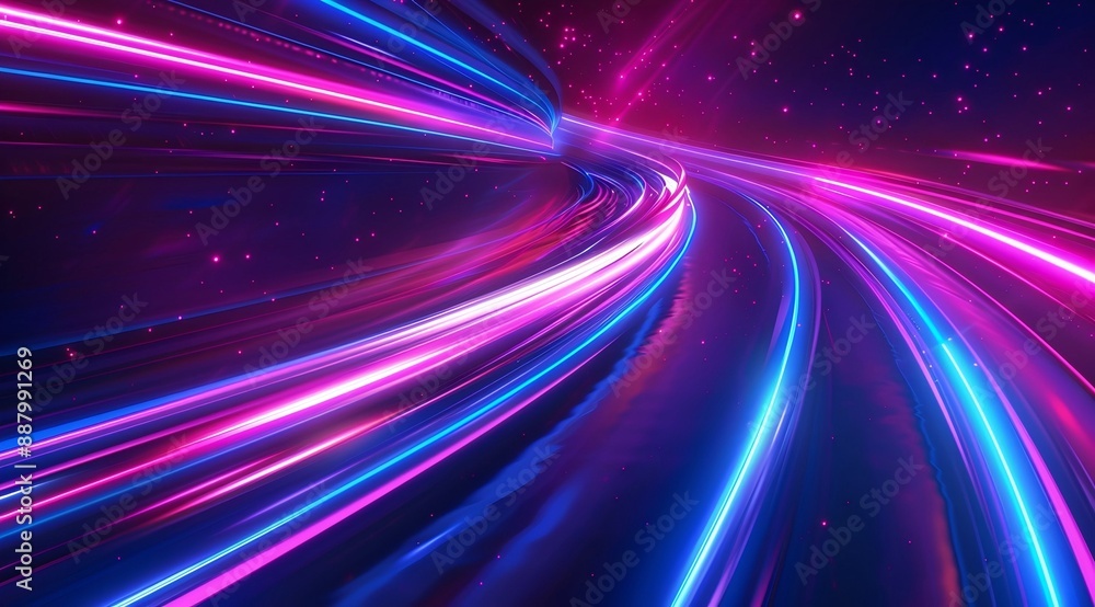 Obraz premium Abstract Background with Laser Light Rays and Futuristic Design 