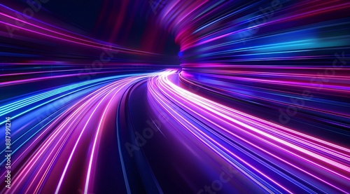 Abstract Background with Laser Light Rays and Futuristic Design 