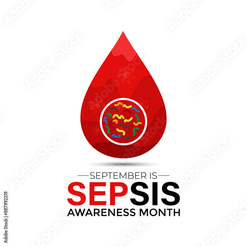 Sepsis awareness month is observed every year in september. Holiday concept. background, banner design. Vector Illustration