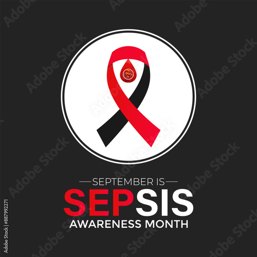 Sepsis awareness month is observed every year in september. Holiday concept. background, banner design. Vector Illustration