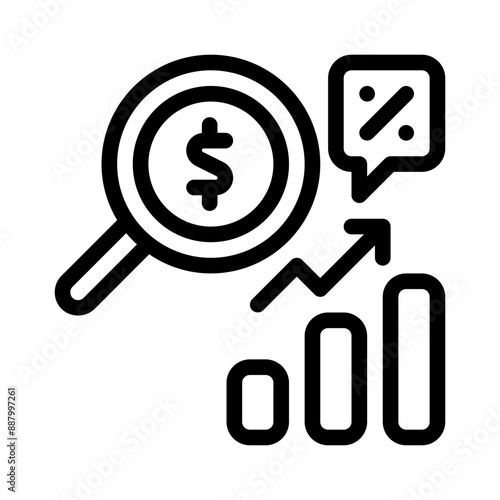 interest rates line icon