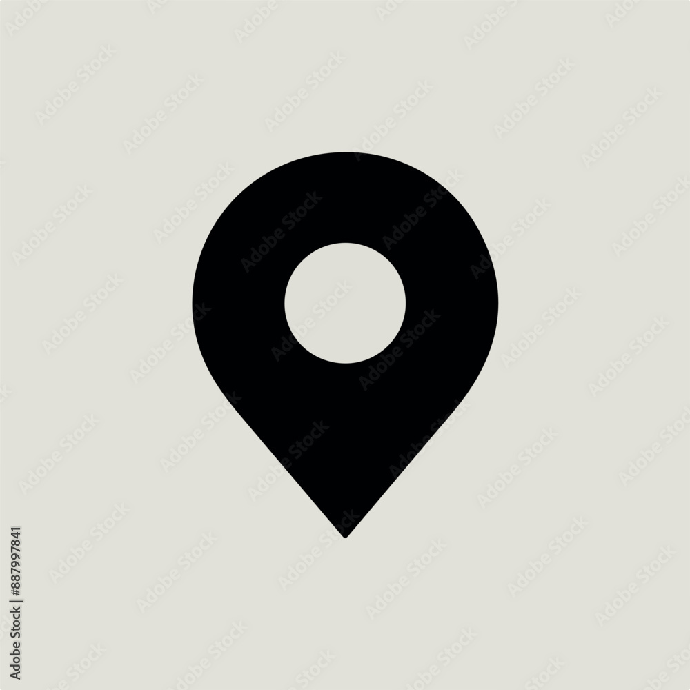 minimal location pin icon on white background minimal location pin icon on white background