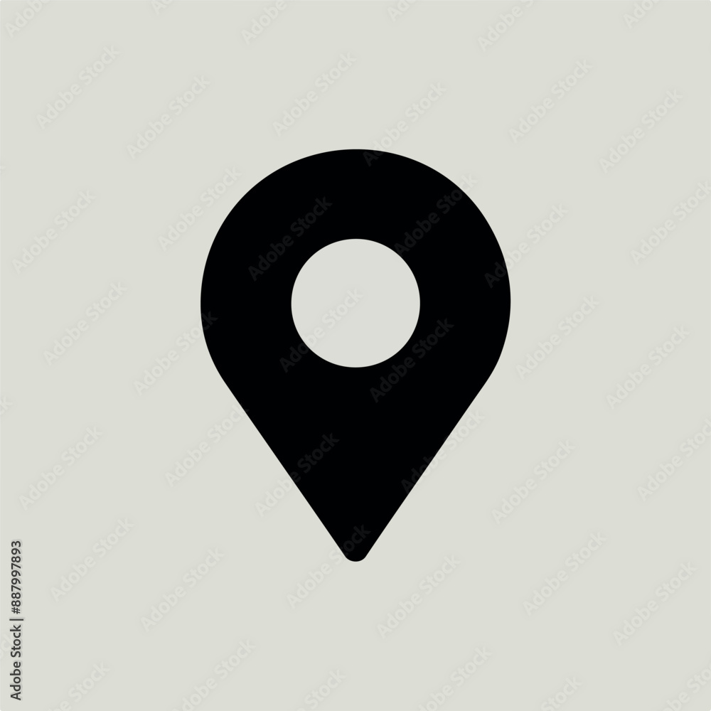 minimal location pin icon on white background minimal location pin icon on white background
