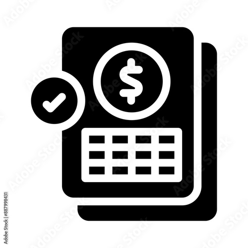 bank statement glyph icon