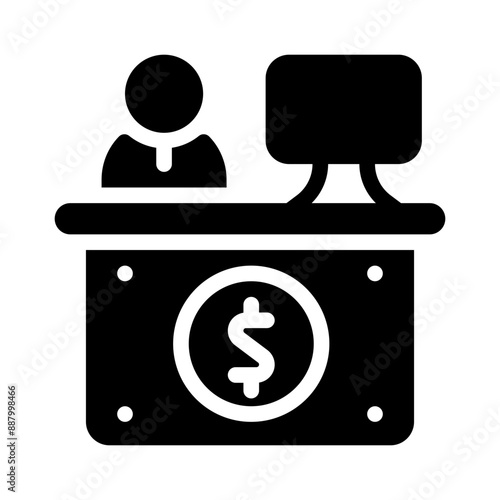 bank teller glyph icon