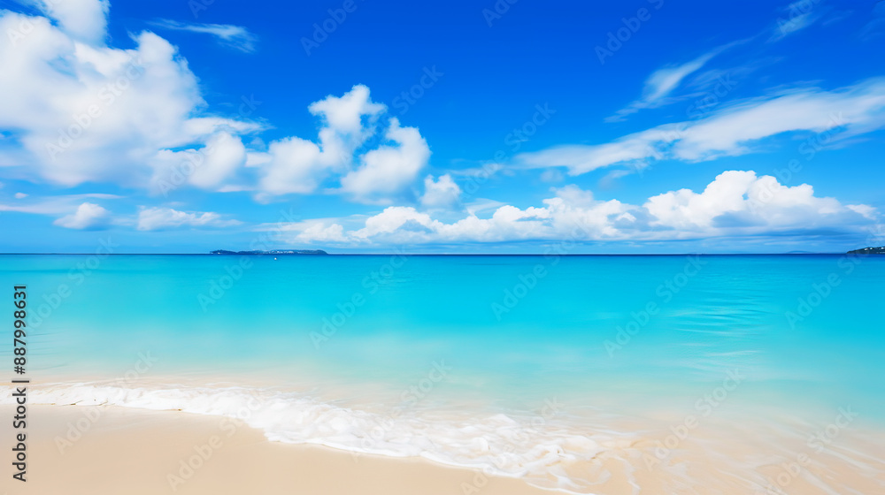 Clear turquoise sea with sand and bubbles on tropical beach and blue sky white cloud on summer holiday Clear turquoise sea with sand and bubbles on tropical beach and blue sky white cloud on summer holiday