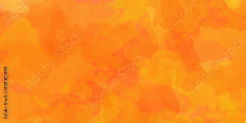 Orange abstract yellow watercolor wall grunge macro texture background. Texture of grunge bright warm wall yellow gold colors in fiery Colorful handmade technique aquarelle, old boarder textured