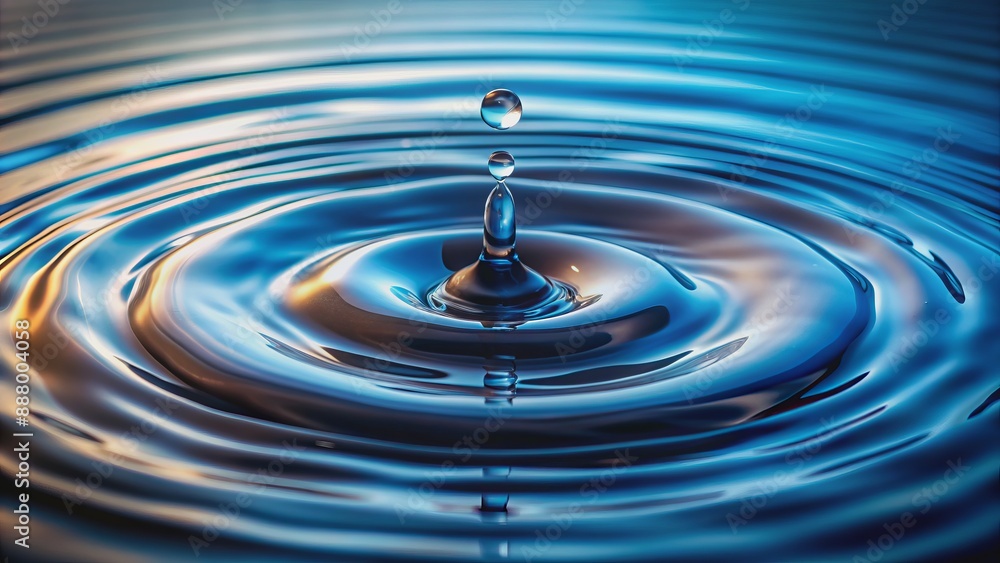 Drop of water ripple effect in body of water. (Generative AI). Drop of water ripple effect in body of water. (Generative AI).
