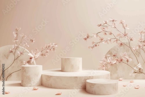 Minimalist Product Display with Delicate Blooms