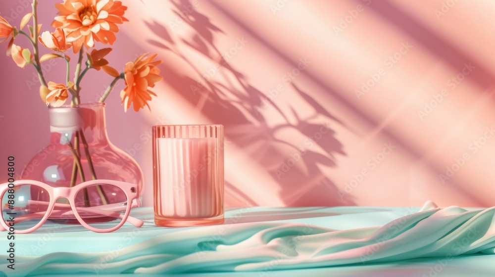 Pink and teal aesthetic with flowers Pink and teal aesthetic with flowers