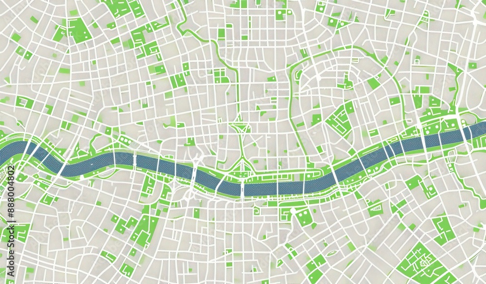 Abstract Green City Map Design Abstract Green City Map Design