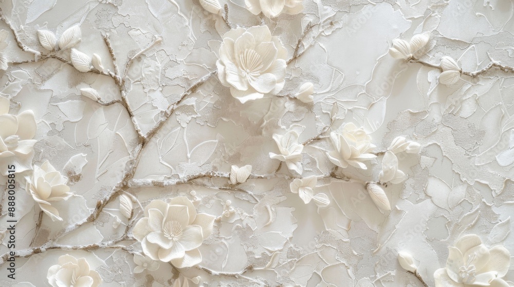 White Floral Wall Decor. White Floral Wall Decor.