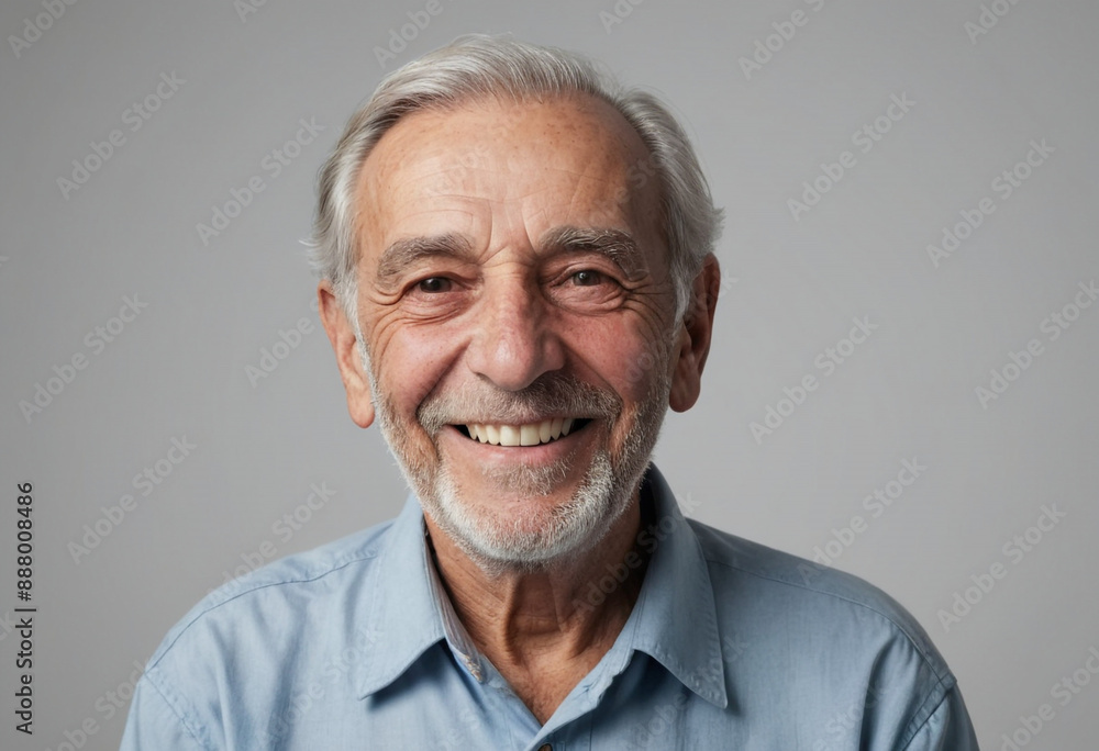 Portrait view of a regular happy smiling Cyprus old man, ultra realistic, candid, social media, avatar image, plain solid background Portrait view of a regular happy smiling Cyprus old man, ultra realistic, candid, social media, avatar image, plain solid background