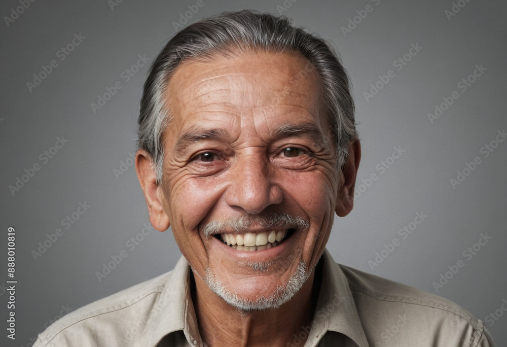Portrait view of a regular happy smiling Ecuador old man, ultra realistic, candid, social media, avatar image, plain solid background Portrait view of a regular happy smiling Ecuador old man, ultra realistic, candid, social media, avatar image, plain solid background
