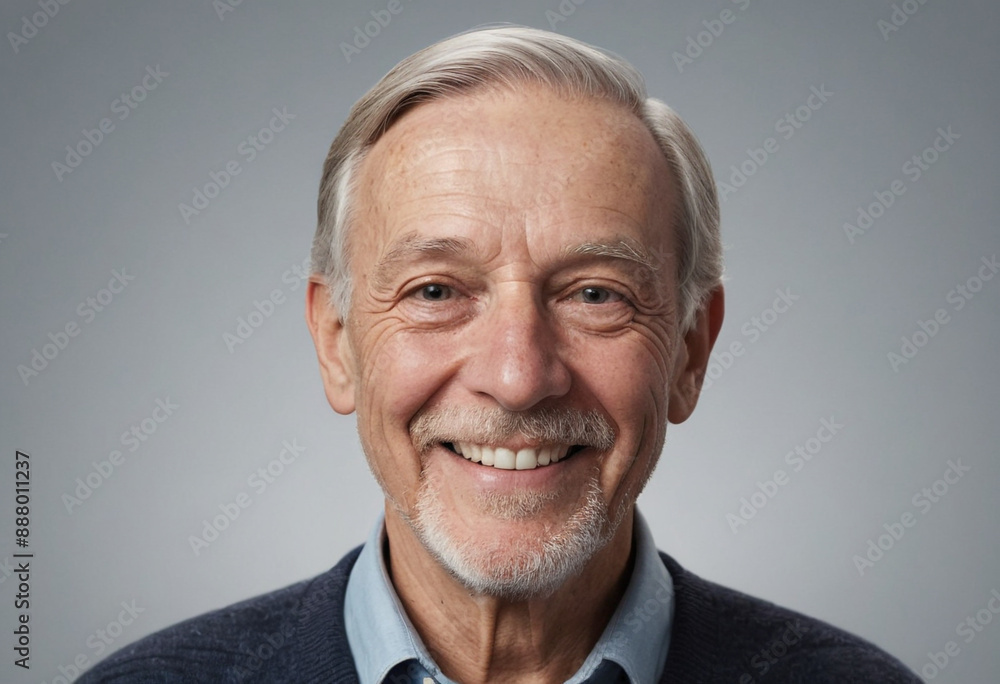 Portrait view of a regular happy smiling Canada old man, ultra realistic, candid, social media, avatar image, plain solid background Portrait view of a regular happy smiling Canada old man, ultra realistic, candid, social media, avatar image, plain solid background