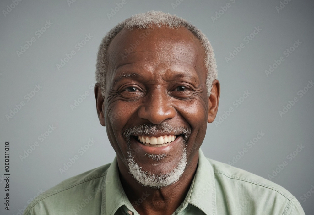Portrait view of a regular happy smiling Saint Kitts and Nevis old man, ultra realistic, candid, social media, avatar image, plain solid background Portrait view of a regular happy smiling Saint Kitts and Nevis old man, ultra realistic, candid, social media, avatar image, plain solid background
