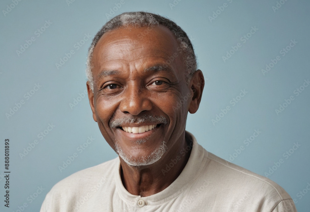 Portrait view of a regular happy smiling Saint Lucia old man, ultra realistic, candid, social media, avatar image, plain solid background Portrait view of a regular happy smiling Saint Lucia old man, ultra realistic, candid, social media, avatar image, plain solid background