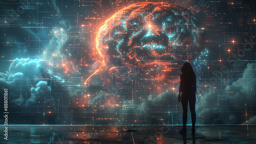 human intelligence concept, creative, cyber, deep learning, digital transformation