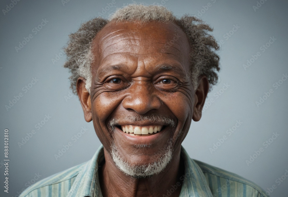 Portrait view of a regular happy smiling Solomon Islands old man, ultra realistic, candid, social media, avatar image, plain solid background Portrait view of a regular happy smiling Solomon Islands old man, ultra realistic, candid, social media, avatar image, plain solid background