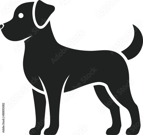 Cute dog silhouette vector style with white background