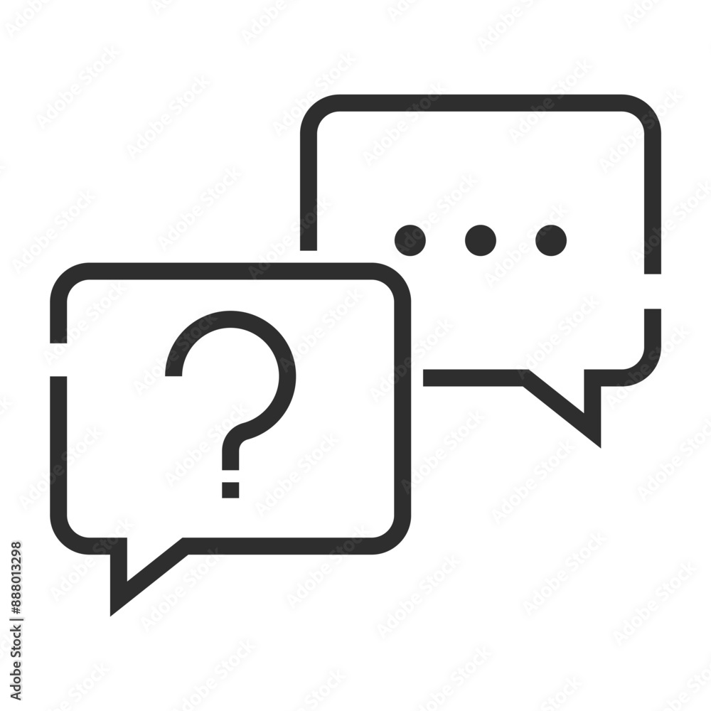 Question and bubble chat outline icon, editable vector illustration and transparent graphic element. Isolated on white background Question and bubble chat outline icon, editable vector illustration and transparent graphic element. Isolated on white background