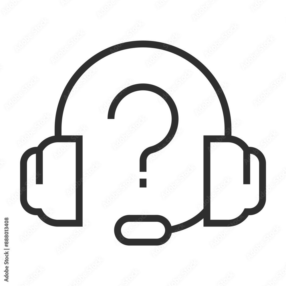Question and customer service outline icon, editable vector illustration and transparent graphic element. Isolated on white background Question and customer service outline icon, editable vector illustration and transparent graphic element. Isolated on white background