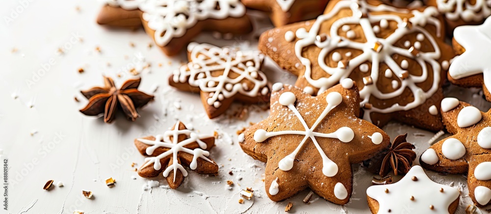 Fresh and delicious gingerbread with filling prominently displayed on a white background with a close up view showcasing ample copy space image Fresh and delicious gingerbread with filling prominently displayed on a white background with a close up view showcasing ample copy space image