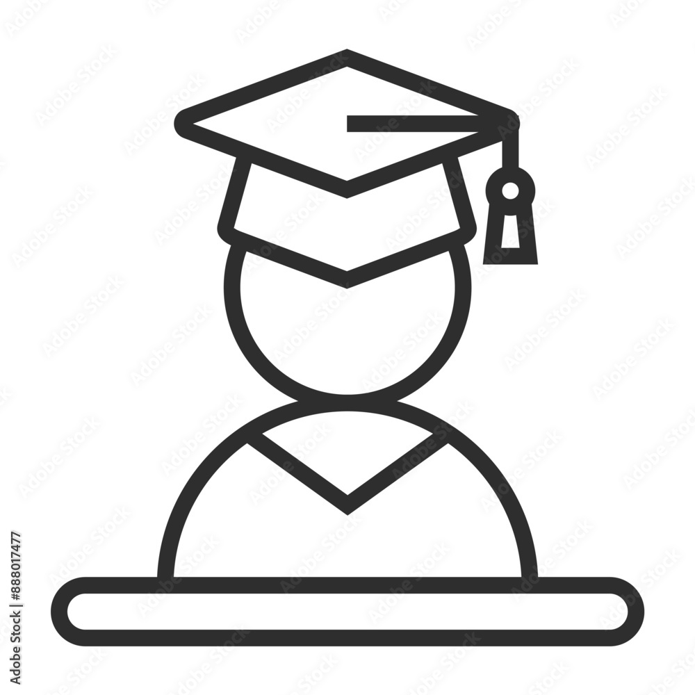 Graduate hat with people outline icon, editable vector illustration and transparent graphic element. Isolated on white background Graduate hat with people outline icon, editable vector illustration and transparent graphic element. Isolated on white background
