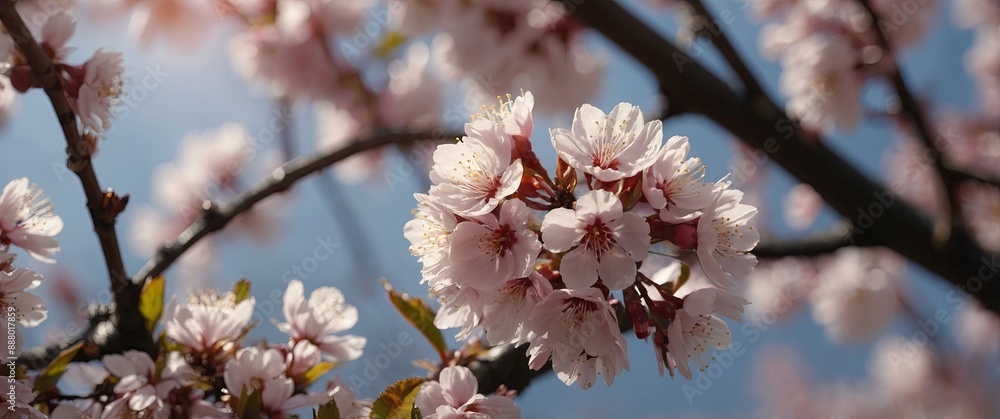 Nature background of Blossom Sakura Cherry Plants on Beautiful bokeh. Nature background of Blossom Sakura Cherry Plants on Beautiful bokeh.