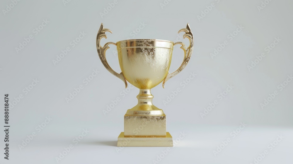 First place trophy cup with white background. First place trophy cup with white background.